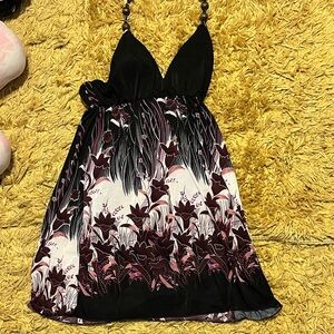Floral Black and Pink Kids Dress